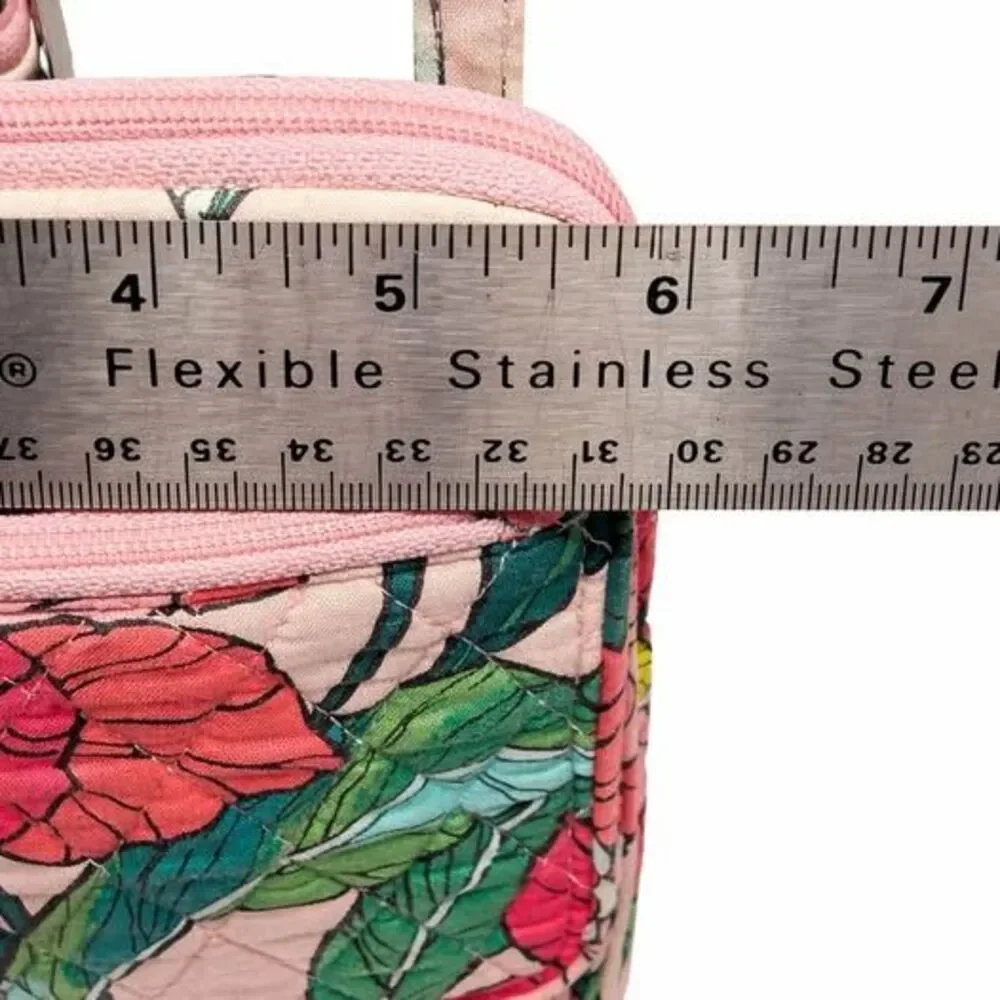 Vera Bradley Mini Hipster Bag Vintage Floral Purse Pink Flowers - Picture 6 of 8